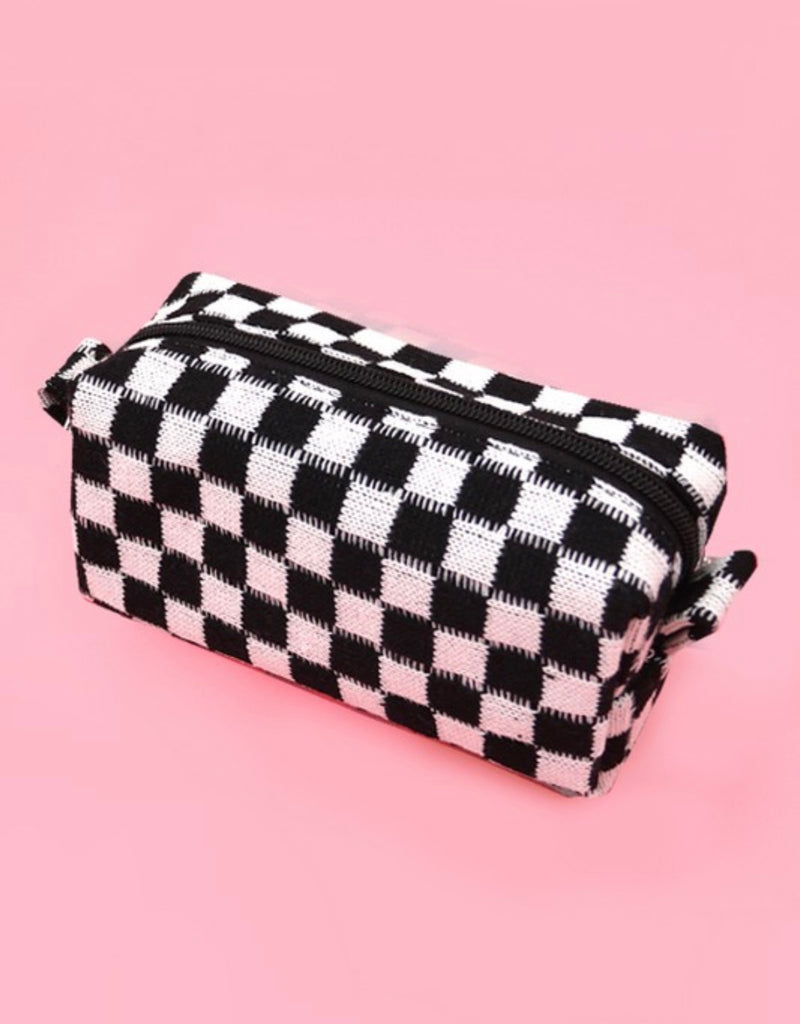 Checker Makeup Bag