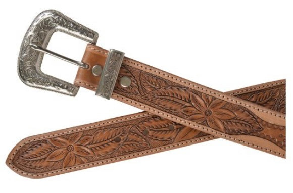 Birch Hand Tooled Leather Belt