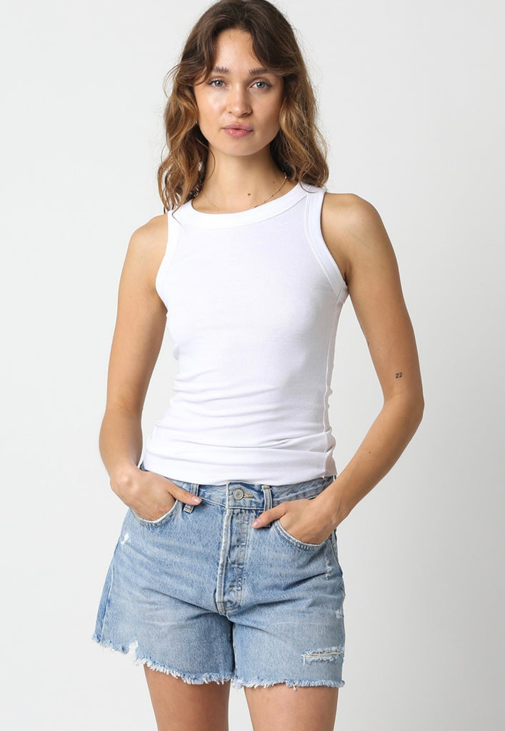 Lana Ribbed Fitted Scoop Neck Tank