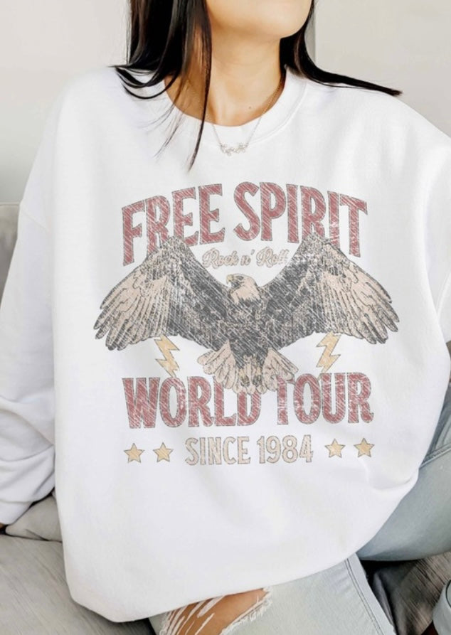 Free Spirit World Tour Oversized Graphic Sweatshirt