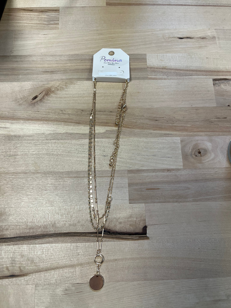Gold Chain with Coin Layered Necklace