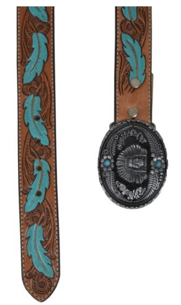 Radianite Hand Tooled Leather Belt